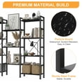 thumbnail image 6 of EDX Triple 4 Tier Bookshelf Storage Shelf, Modern Freestanding Bookcase with Metal Frame, Open Display Shelves, Space Saving Storage Organizer, Black, 6 of 9