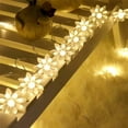 thumbnail image 2 of Morttic 6.5M 30LEDs Solar Powered Lotus Flower Fairy Twinkle String Lights for Outdoor Garden Christmas Decoration (2 Pack-Warm White), 2 of 10