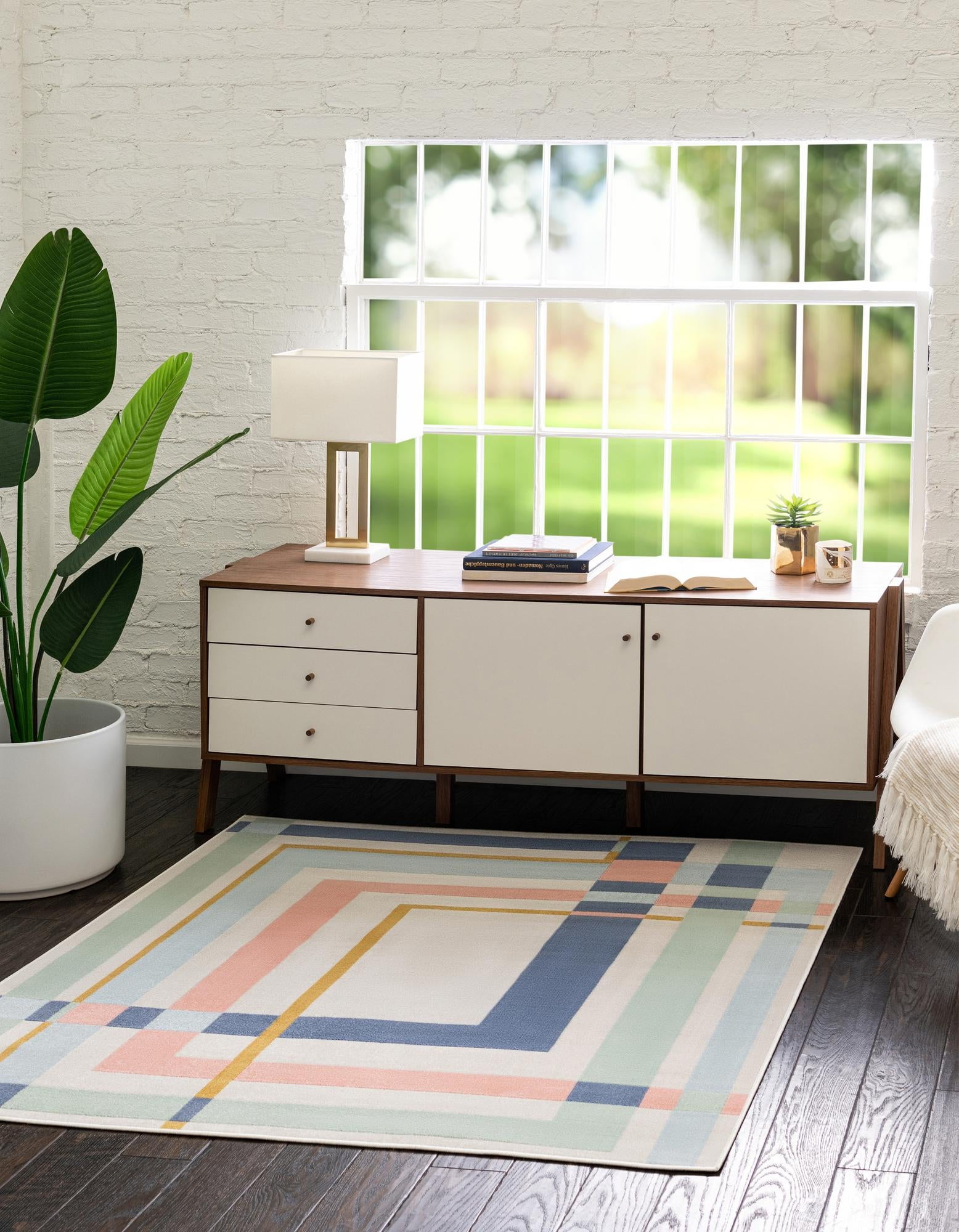 Rugs.com Lotus Collection Rug – 8' Square Multi Low Rug Perfect For Living Rooms, Kitchens ...