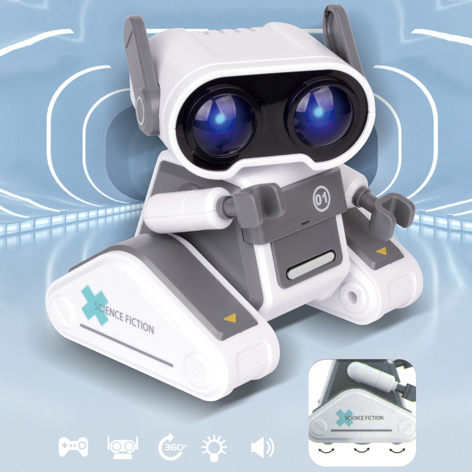 Rechargeable RC Robot Remote Toy,Intelligent 2.4G Control Robot Toy,Walking Dancing Music Light Toy, Educational Interactive Robot Toy,Hand Eye Coordination Development Toy,USB Charging Robot Toy