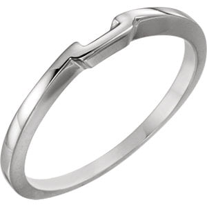 Jewels By Lux 14k White Gold Wedding Ring Band for 4.5mm Solitaire Mounting