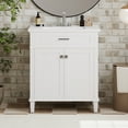 thumbnail image 3 of 30-inch Bathroom Vanity with Ceramic Basin, Soft Close Door and Adjustable Shelves, White, 3 of 20