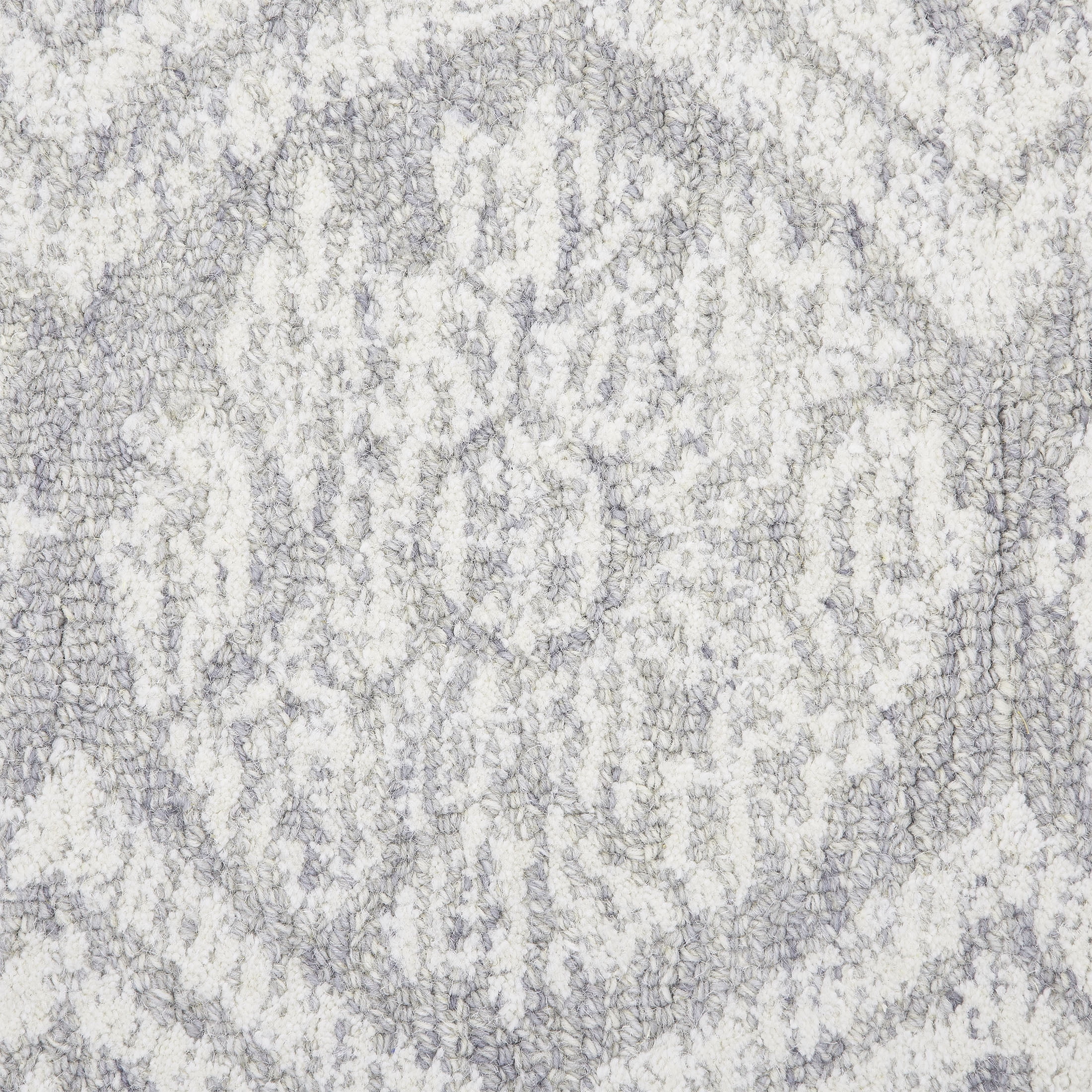 Better Homes & Gardens Suzani Light Grey Medallion Wool Indoor Rug Runner, 2.5' x 7'