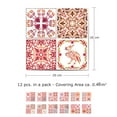 thumbnail image 6 of Walplus Peel and Stick Backsplash Moroccan Rose Red Mosaic Wall Tile Decals 12 Pcs 8" x 8", 6 of 8