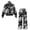 Black with White Skulls, variant on White Plum Blossom Double Sided Cloth Womens Sweatsuits 2 Piece Set with Wide Leg, Wear Resistant Windproof Lounge Sets for Weekend Daily City Trip