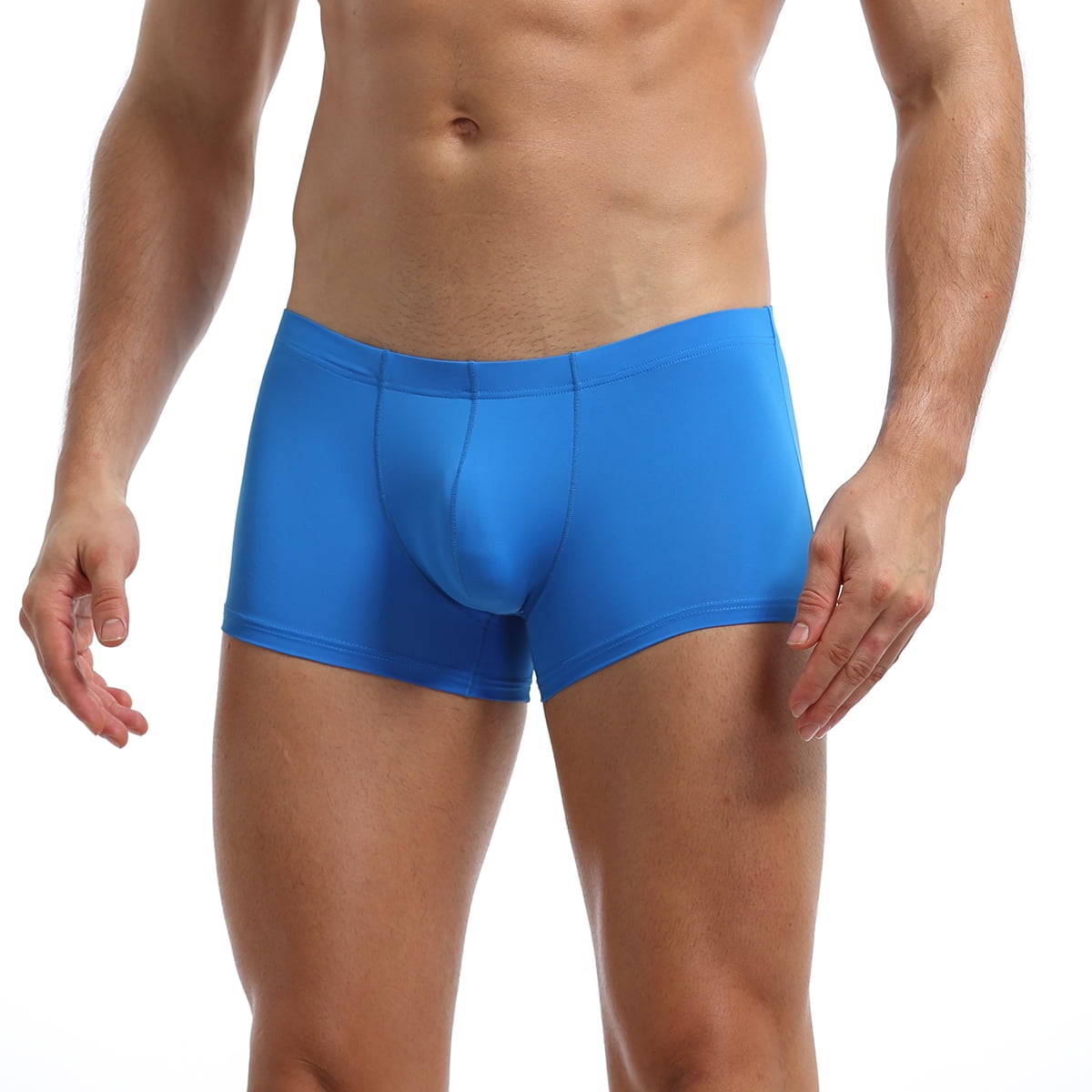 Puloru Men´s Solid Ice Silk Underwear, Sexy and Breathable Boxer