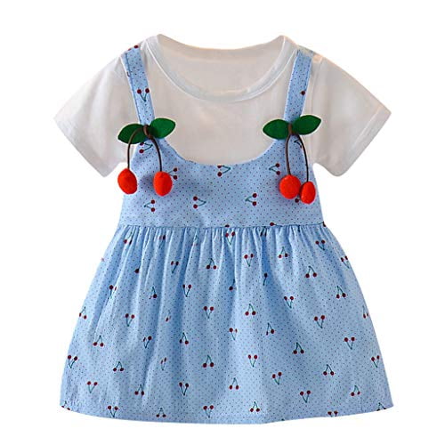 Toddler Baby Girls Suspender Skirt Dress Infant Toddler Short Sleeve Sundress Summer Casual Dresses 0-24 Months