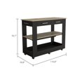 thumbnail image 4 of FM FURNITURE Brooklyn 46 Kitchen Island Black Oak Engineered Wood, 4 of 6