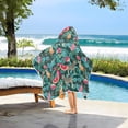 thumbnail image 3 of Yayeee Kids Hooded Towel with Hand Pockets Beach Soft Absorbent Bath Wrap 50 x 23.5 inch, Green Tropical Pattern, 3 of 5