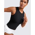 thumbnail image 4 of Musculosa CRZ YOGA Cloudweight con fruncido lateral y cuello alto en negro, talla L, 4 of 4