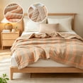 thumbnail image 2 of Washed Cotton Summer Quilt Cotton Filling Cool Breathable Plaid Bed Blanket Lightweight Quilt for Hot Weather Bedroom Dorm Home Decor, 2 of 6