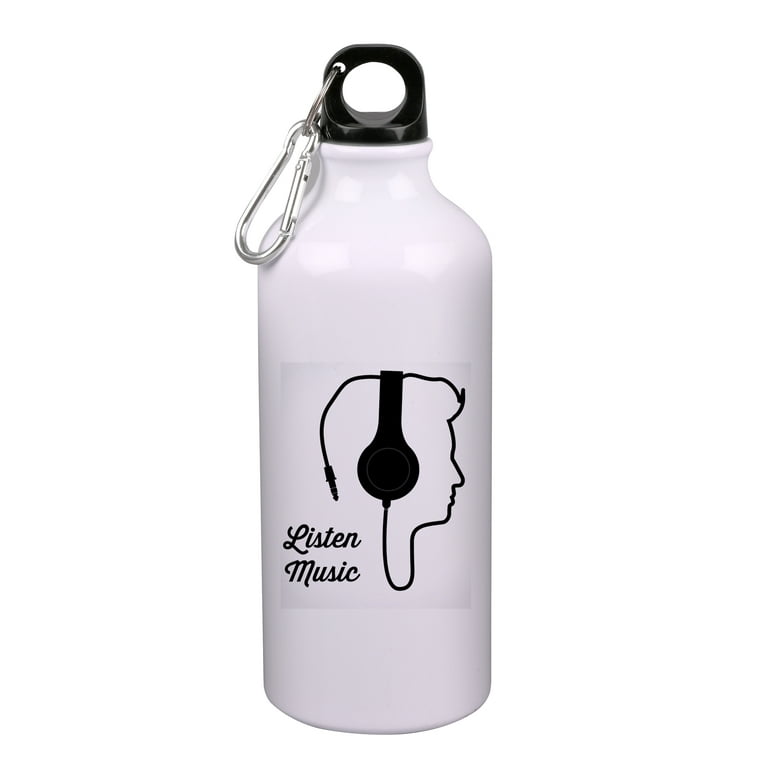 Listen Music Printed Sipper Water Bottle Sports Water Bottle Sleek  Insulated For Gym, School, Sports, Yoga, Cyclists, Runners, Hikers, Beach  Goers