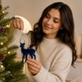 thumbnail image 6 of Navy Blue Reindeer Christmas Tree Hanging Ornament Festive Holiday Decor for Mantel Window Xmas Decoration, 6 of 6