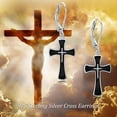 thumbnail image 2 of DOLIOX 925 Sterling Silver Cross Leverback Earrings for Women Jesus Earrings Crucifix Earrings for Men Christian Jewelry Gifts, 2 of 10