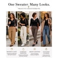 thumbnail image 6 of QUALFORT Sweaters for Women, Lightweight V Neck Long Sleeve Pullover Sweater, Soft Knit Women's Sweater Top, Black M, 6 of 7