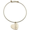 Personalized Expandable Bangle Bracelet with Sterling Silver Heart Charm