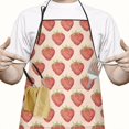 thumbnail image 2 of Red Strawberry Plants Fruit Beige Pattern Apron-Garden Aprons for Women with Pockets-Cotton Linen Waterproof Kitchen Cooking Gardening Aprons Adjustable for Kitchen,Cooking,BBQ and Salon 33x27 Inch, 2 of 7