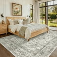 thumbnail image 2 of ATHOPE 8x10 Area Rugs for Living Room Bedroom, Washable Soft Rug with Non-Slip Backing, Large Floral Vintage Distress Print Pattern Carpet, Cream, 2 of 7