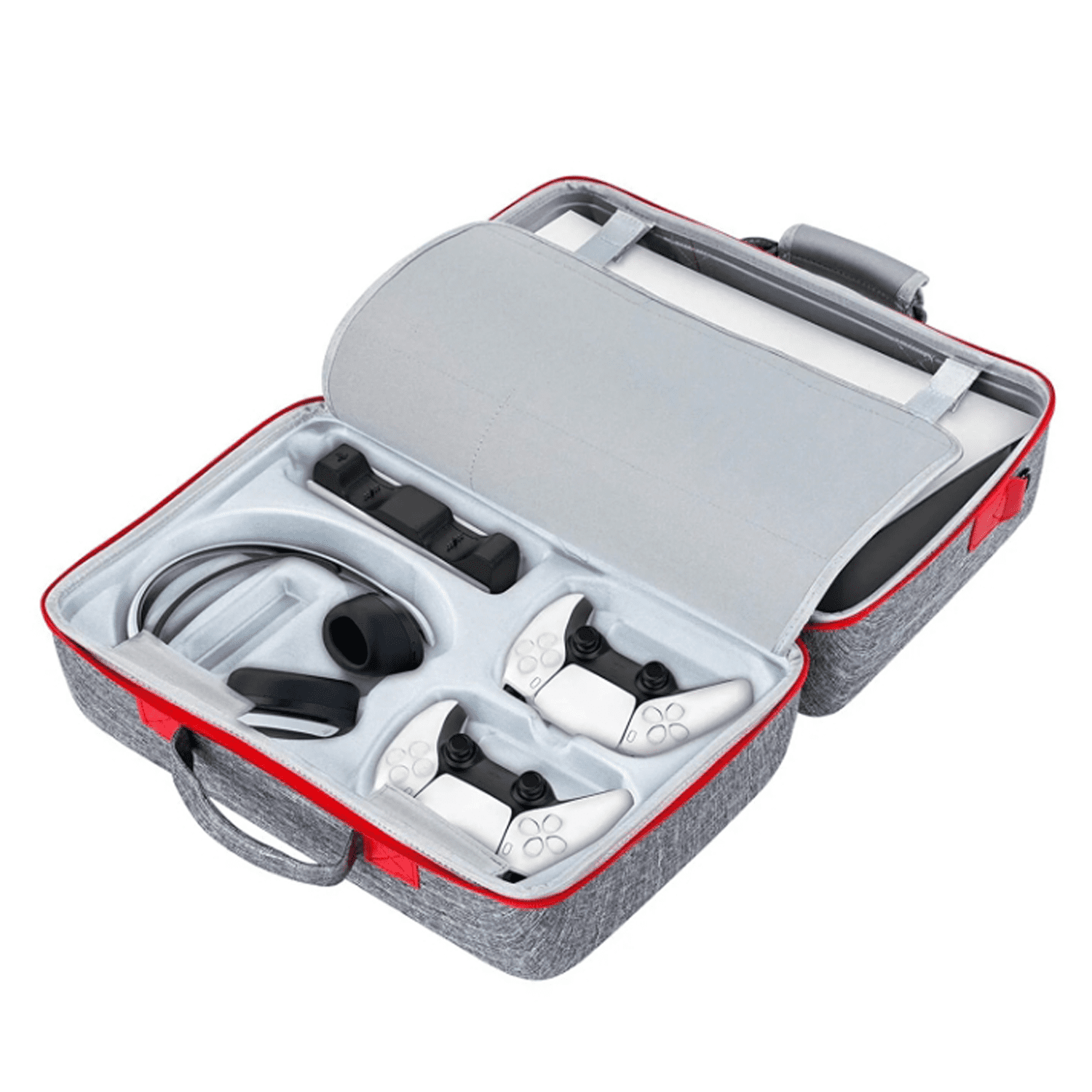 Carrying Case for PS5 Hard Shell Carry Case Travel Bag, Shockproof and Waterproof Storage Bag for PS5, Portable Protective Case Compatible with PS5 Console,Dual Controller and Accessories (Gray)