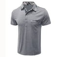 thumbnail image 2 of VERUGU Mens Shirts Casual Fashion Short Sleeve Check Printing Turndown Collar Button Shirt Blouse Gray XXL, 2 of 6