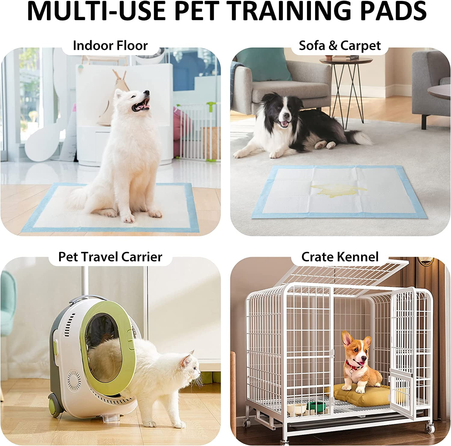 Puppy Pee Pads Extra Large ,Indoor Potty Pads for Dogs,Cats & Rabbits,Disposable Pet Training and Piddle Pads,Super Absorbent & Leak-Proof