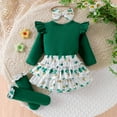 thumbnail image 4 of JIAYUE Sets For Girls St Patricks Day Outfits Cartoon Print Long Sleeve Crew Neck Snap Romper Skirt with Headband For Child Urban Fashion Clothing, 4 of 9