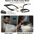 thumbnail image 2 of Lámpara de lectura para el cuello, luz de lectura LED, lámpara de lectura para leer en la cama, brillo ajustable, 3 colores, brazo flexible, recargable, para leer en la cama, tejer, reparar [Clase E, 2 of 5