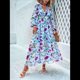 thumbnail image 4 of Vestido Bohemio Informal de Larga con Escote en V Profundo para Mujer Azul L, 4 of 10
