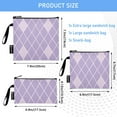 thumbnail image 3 of Haosy 3 Pack Reusable Ziploc Bags BPA Free Healthy Food Storage Bag Leakproof Sandwich Snack Freezer Bags Purple Block, 3 of 7