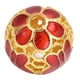 thumbnail image 1 of Cuentas de cloisonné con borde dorado, huecas y redondas, para hacer joyas por uno mismo: pulseras y collares con detalles en rojo brillante, 1 of 8