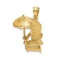 thumbnail image 5 of 14K Yellow Gold 3D Beach Chair with Umbrella Charm, Polished, 22.9 mm, 5 of 7