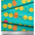 thumbnail image 1 of Soimoi Green Rayon Fabric Pine & Lemon Slices Fruits Decor Fabric Printed Yard 56 Inch Wide, 1 of 5