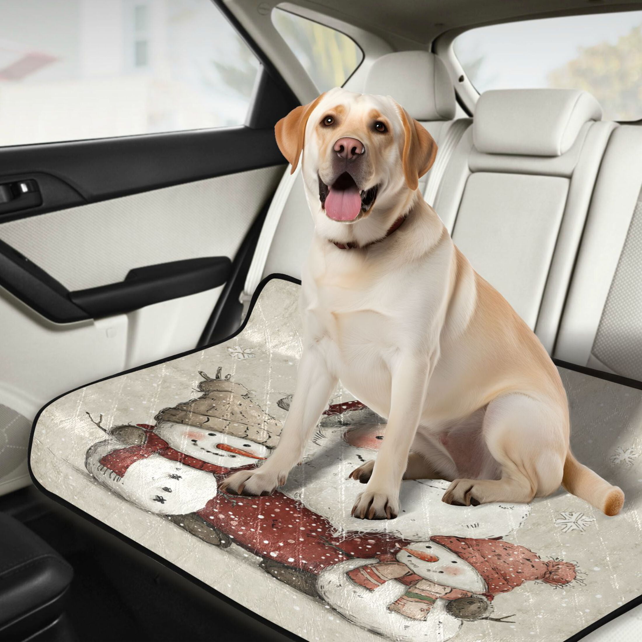 Qxltty Smiling Santa Claus Cat litter Pads Pet Set of 2 Diaper Mats Center Anti-leakage Layer Absorbent Soft and Comfortable