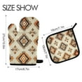 thumbnail image 2 of Yayeee Oven Mitts and Pot Holder Set of 2 Heat Resistant Kitchen Gloves Baking Hot Pad, Geometric Designs, 2 of 5