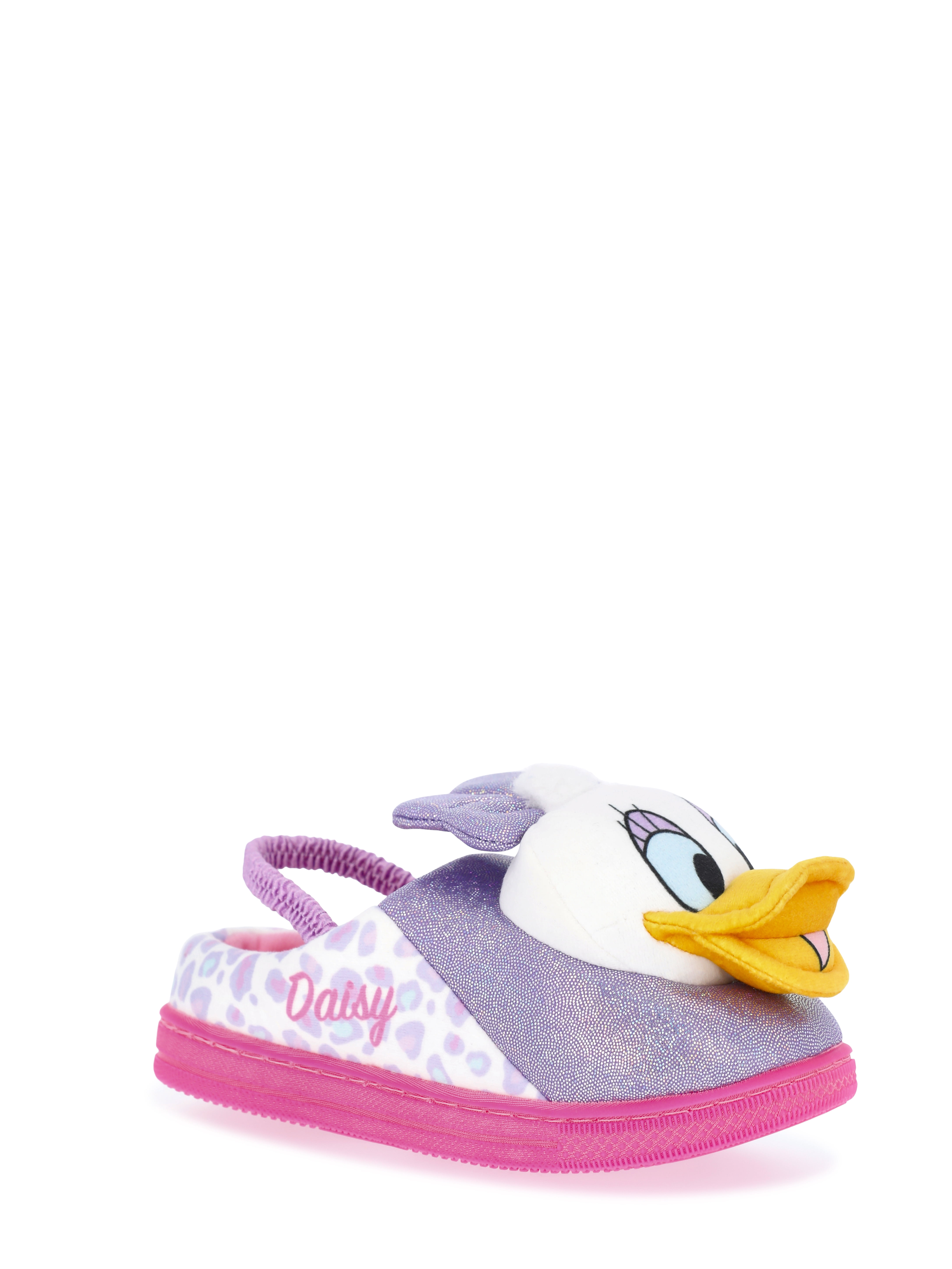 Minnie Mouse and Daisy Duck Toddler Girls' 3D Character Slippers with Back Strap