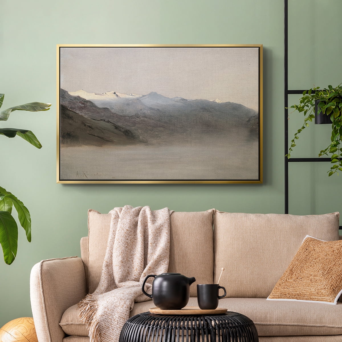 Vintage Landscape-CLXIV By Wexford Home Framed in Gold Wood Gallery Wrapped Canvas 25 in. x 37 in.