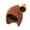 Khaki Brown, variant on 3 Pieces Beanie Hats for Men Big Size Stretchy Knit Ski Caps with Earflap Windproof Wide Stocking Hats