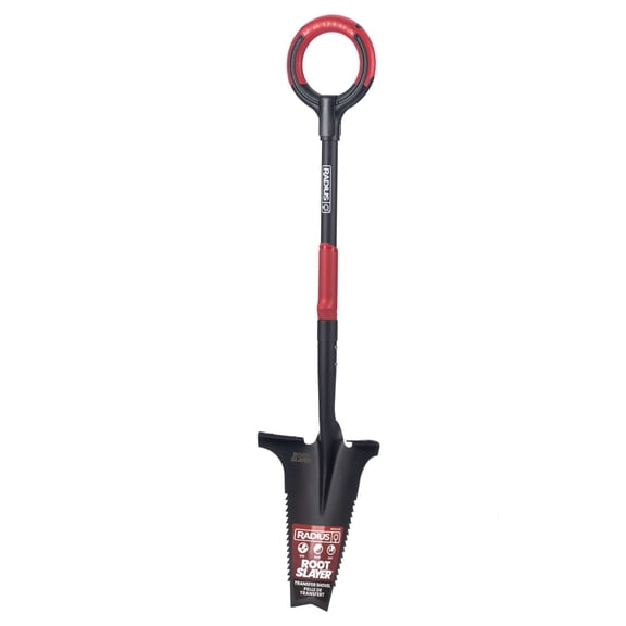Root Slayer by Radius Garden RS220-001 Heavy Duty Serrated Steel Spade Shovel
