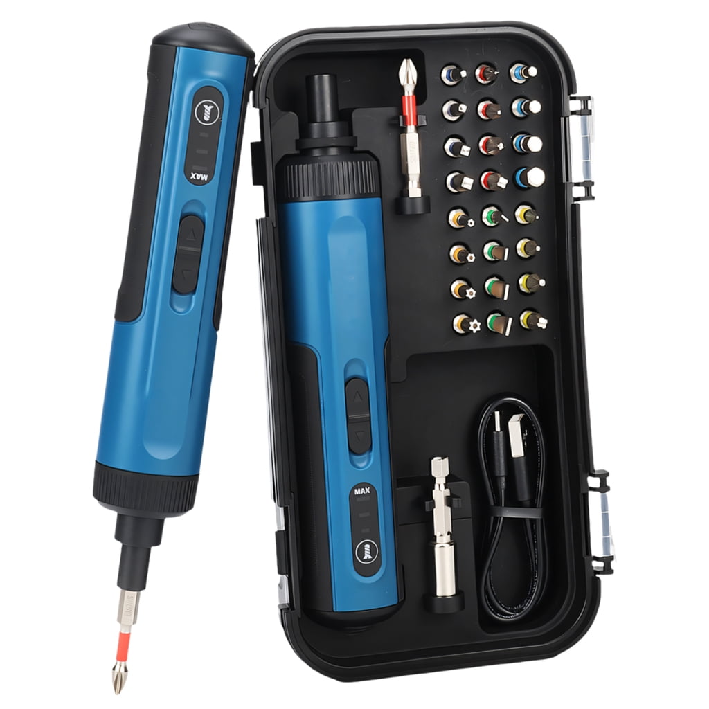 Rechargeable Electric Screwdriver With Multiple Bits For Home Repairs