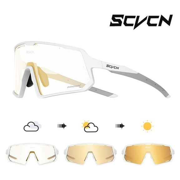 Scvcn Photochromic Cycling Sunglasses For Man Woman Bike Sports Eyewear Ride Bicycle Glasses Outdoor MTB Eyewear Fishing Golf Hiking motorcycle Eyewear UV400