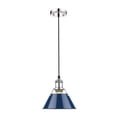 thumbnail image 1 of Golden Lighting 3306-S CH-NVY 7 in. Mini Pendant, Navy & Chrome, 1 of 1