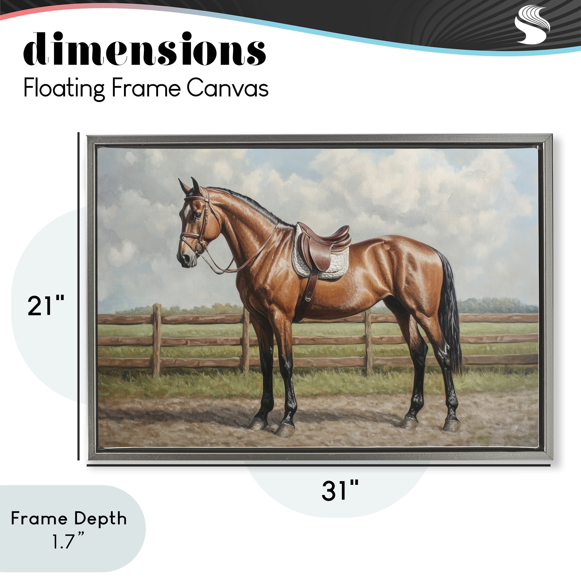 Stupell Industries Sunshine Pony on Farm Path Gray Framed Floater Canvas Wall Art, design by Petal Prints Design