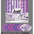 thumbnail image 3 of Inkdotpot Twist In Basics Collection Papier de Scrapbooking Double Face, Trousse de Papier Cartonné 12"x12 Pouces Paquet de Papier pour Fabrication de Cartes avec Feuille d'Autocollants - 16 Pages - Lavande et Lilas, 3 of 4