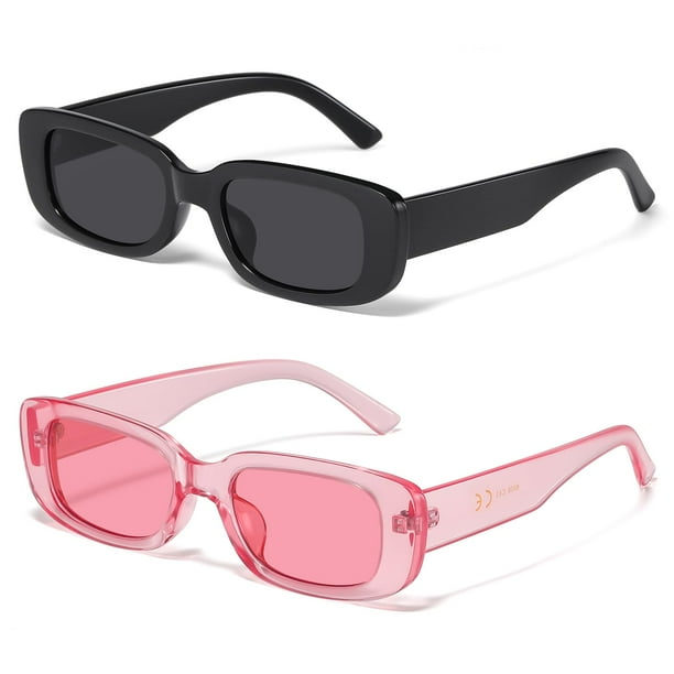 Gafas de Sol JASPIN Rectangulares Retro Y2K de los 90 con Protección UV400 para Mujeres y Hombres
