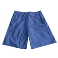 thumbnail image 3 of Cotton Linen Bermuda Shorts for Men Lightweight Breathable Elastic Waist Wide Straight Leg Beach Shorts with Pockets, 3 of 6