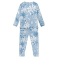 thumbnail image 3 of Renewold Cozy Blue Snowflake Pjs Pajamas Set for Kids 2Pcs Christmas Indoor Long Sleeve Down Daily Wear Warmth Relaxed Loungewear Snug-Fit Nightwear Size 9-10, 3 of 5
