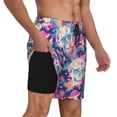 thumbnail image 2 of Fuzoiu Skull rainbow color space Print Men's Swim Shorts,Quick-Dry Double-Layer Swim Trunks,Board Trunks,Beach Shorts Swimwear Bathing Suits-Large, 2 of 6
