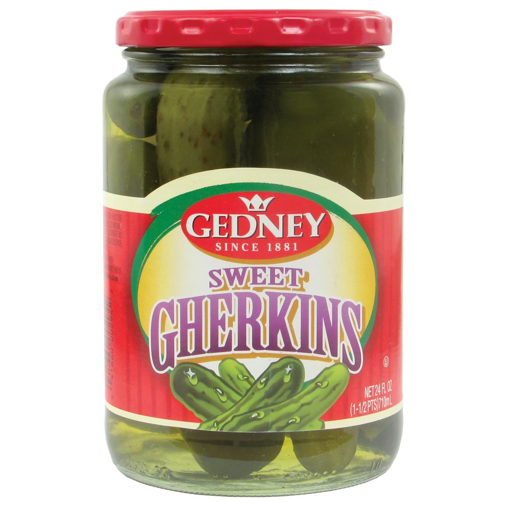 GEDNEY SWEET GHERKINS 24 OZ