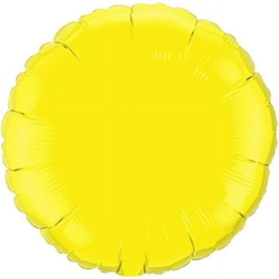 Qualatex 38891 18 in. Yellow Round Flat Foil Balloon