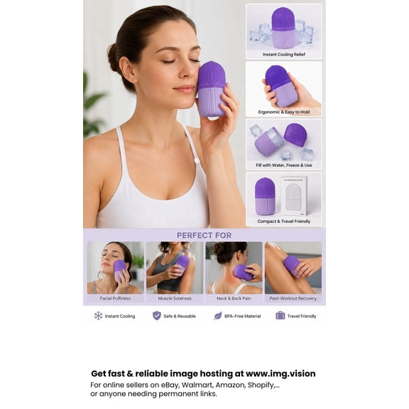 Silicone Ice Face Roller Cube - Reusable Facial Contour Mold for Puffiness